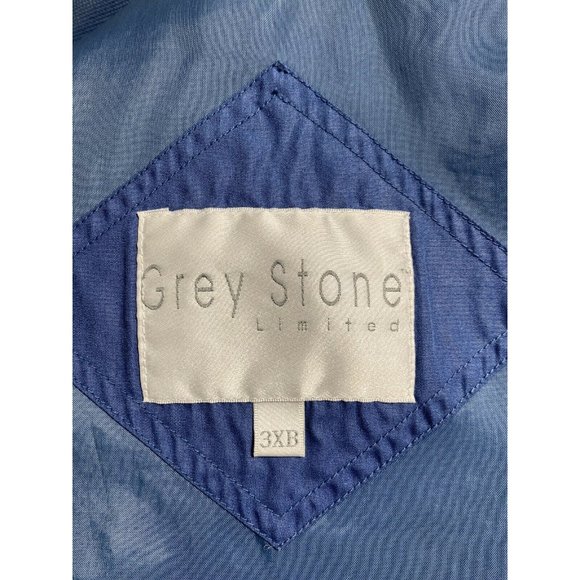 Grey Stone Limited Mens Blue Lined Bomber Jacket Zip Front Sz 3XB - Picture 4 of 9